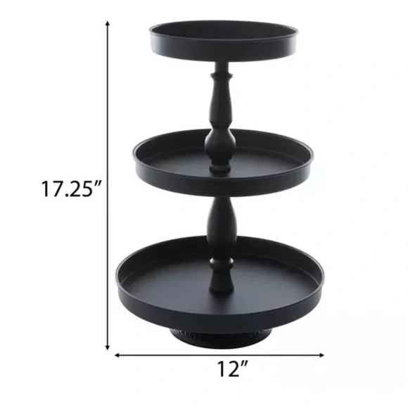 White Three-Tiered Stand with Pink Silk Bow Accents - Picture 7 of 10